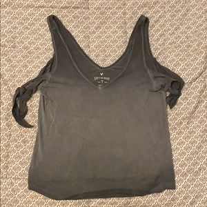 American Eagle Soft & Sexy Tie Shoulder Top